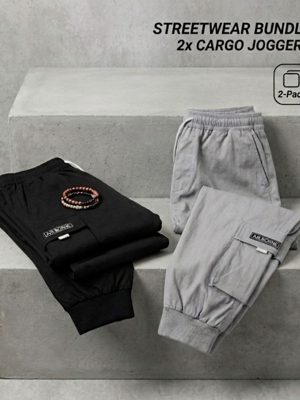Airborne Utility Cargo Joggers Pants Sz M Bundle Of 2